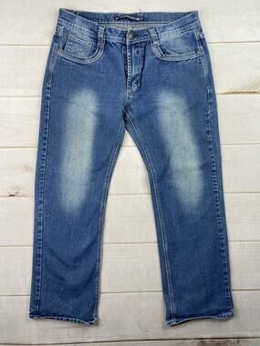Modern Culture Distressed Destroyed Jeans Men's Size 38/32 Embroidered Pockets